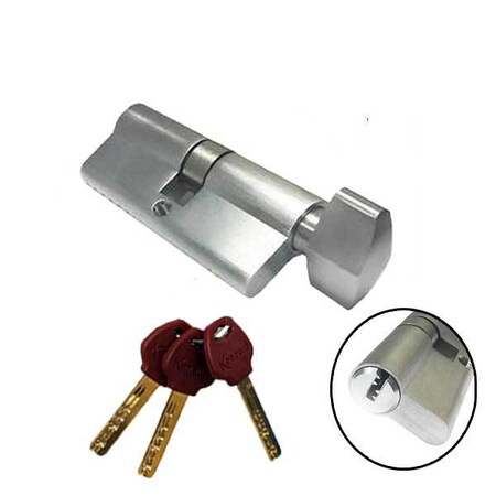 Kenaurd Kenaurd: HS Profile Cylinder - Key + T-Turn - US26D w/ 3 HighSecurity Keys KHSPEC-26D